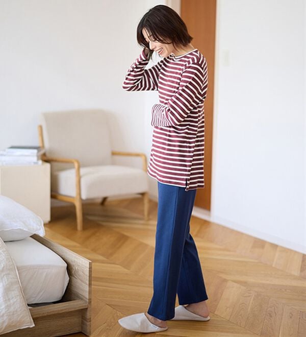 LAVIENNE（ラヴィエンヌ）の「【とろける肌心地】綿１００％あったかスムースパジャマ（パジャマ・ルームウェア）」｜詳細画像