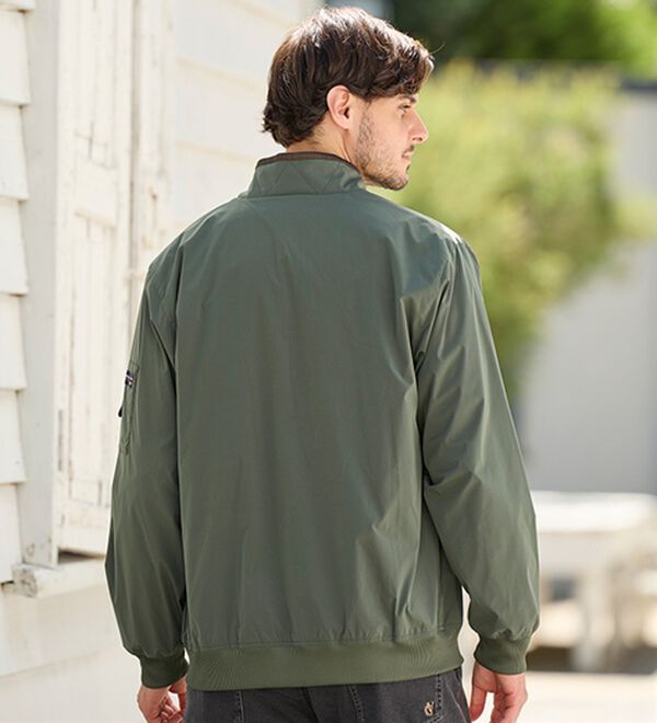 「＜ダンロップ・リファインド＞裏チェックデザインＭＡ１ジャケット（メンズブルゾン）」｜詳細画像