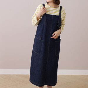 BELLUNA（ベルーナ）の「＜ｓｏｒａｆｕｋｕ＞ポケット使いジャンパースカート（ジャンパースカート）」｜デニム