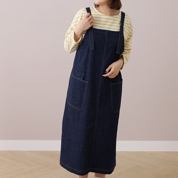 BELLUNA（ベルーナ）の「＜ｓｏｒａｆｕｋｕ＞ポケット使いジャンパースカート（ジャンパースカート）」｜デニム