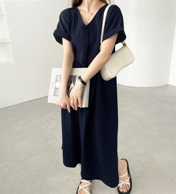 GeeRA（ジーラ）の「ひんやり快適！ジャカードスキッパーワンピ（カットソーワンピース）」｜詳細画像