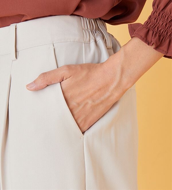 BELLUNA（ベルーナ）の「麻調ストレッチ素材テーパードパンツ（テーパードパンツ）」｜詳細画像