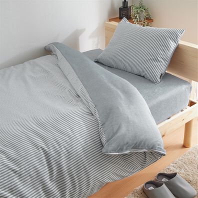 iellio（イエリオ）の「シャンブレー調ストライプカバーリング（敷布団カバー・シーツ）」