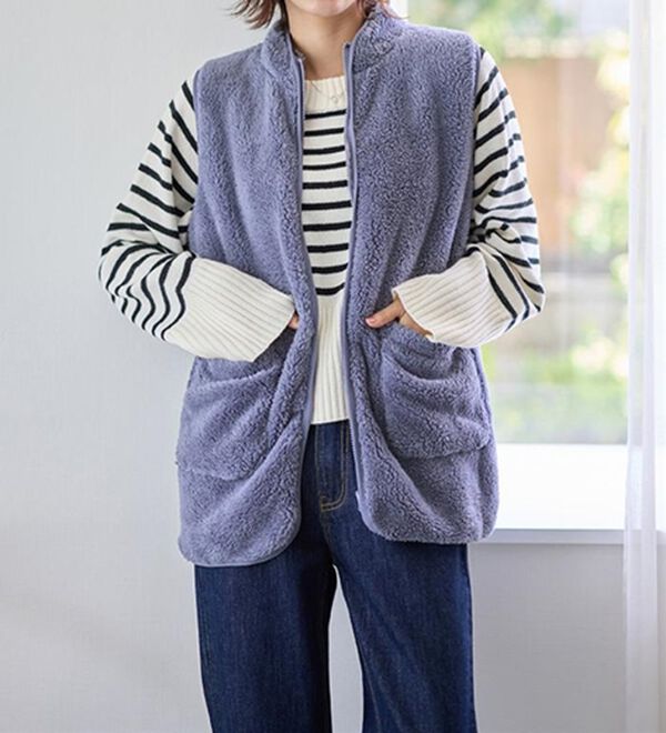 LAVIENNE（ラヴィエンヌ）の「ふわふわ暖かフリースベスト（ベスト）」｜詳細画像