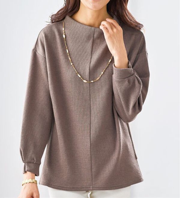 BELLUNA（ベルーナ）の「タック使いボトルネックプルオーバー（カットソー）」｜詳細画像