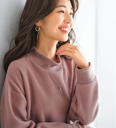 BELLUNA（ベルーナ）の「【快適Ｌａｂ．】ワッフル素材裏ボアハイネックプルオーバー（カットソー）」