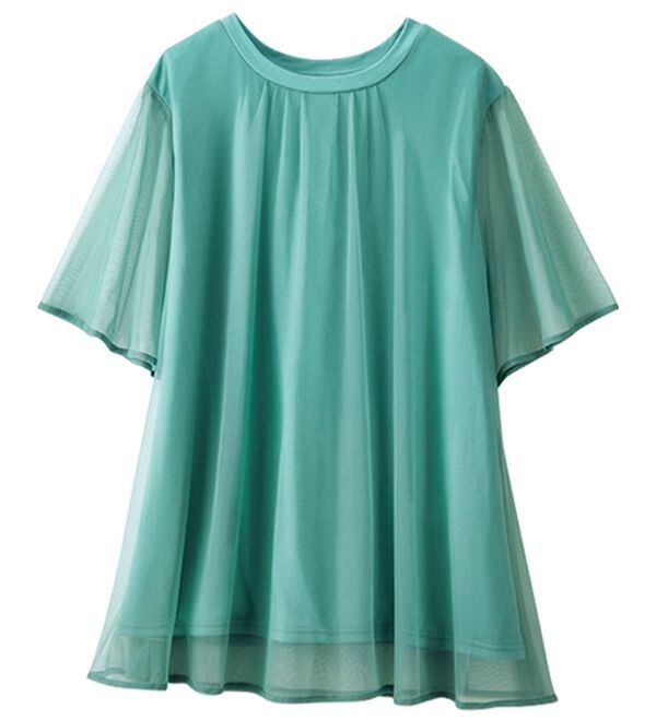 BELLUNA（ベルーナ）の「ふわり涼やか！チュール重ねチュニック（チュニック）」｜詳細画像