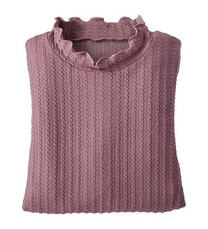 BELLUNA（ベルーナ）の「フリル衿ジャカードプルオーバー（カットソー）」｜ローズ