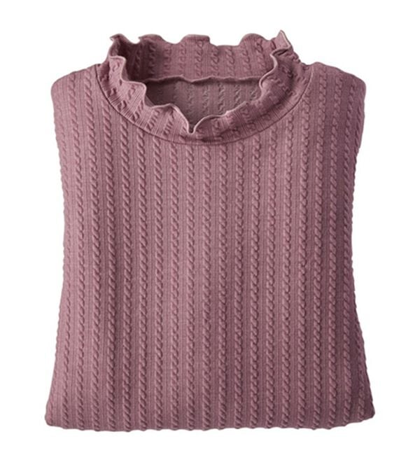 BELLUNA（ベルーナ）の「フリル衿ジャカードプルオーバー（カットソー）」｜ローズ