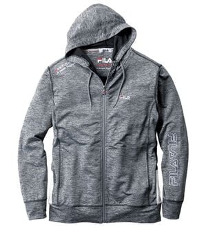 「＜フィラ＞杢調ストレッチパーカー・ジョガーパンツ（メンズパーカー）」｜杢グレー[パーカー]