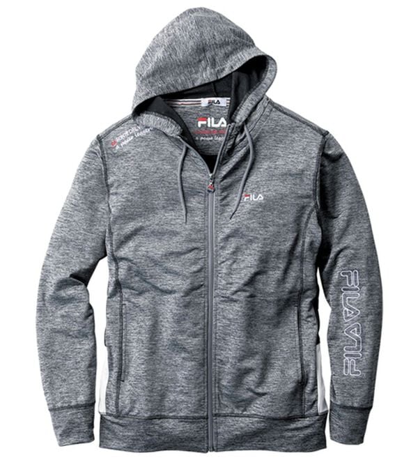 「＜フィラ＞杢調ストレッチパーカー・ジョガーパンツ（メンズパーカー）」｜杢グレー[パーカー]