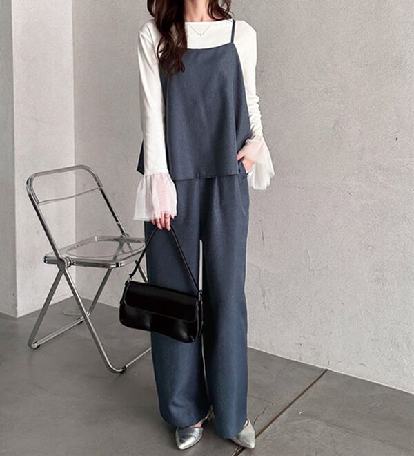 GeeRA（ジーラ）の「セットアップ風キャミソールサロペット（オールインワン）」｜詳細画像