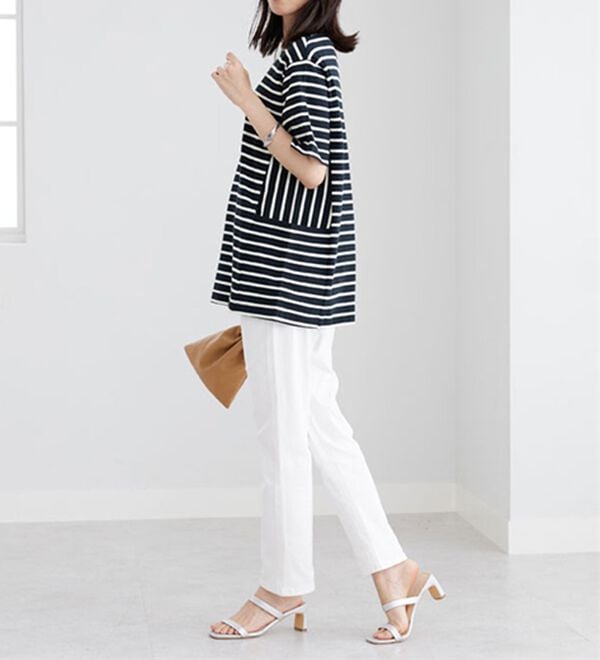 BELLUNA（ベルーナ）の「サイドポケット使いボーダー柄チュニック（チュニック）」｜詳細画像