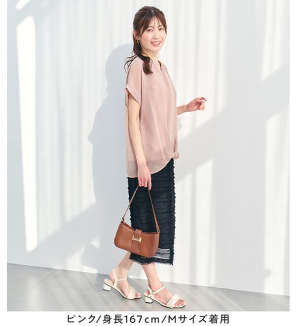 alotta（アロッタ）の「【接触冷感】裾タックふんわりブラウス（ブラウス）」｜詳細画像