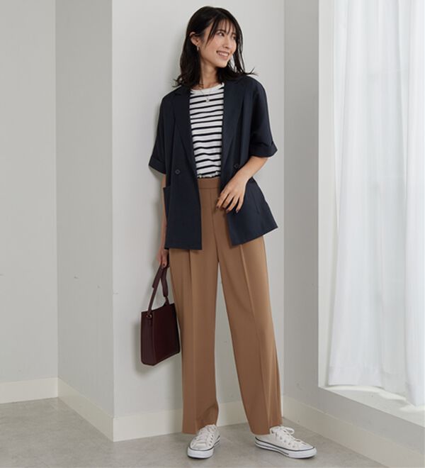 BELLUNA（ベルーナ）の「麻調素材ダブルテーラードジャケット（テーラードジャケット）」｜詳細画像