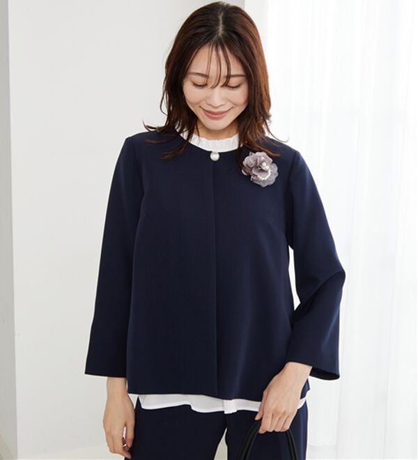 BELLUNA（ベルーナ）の「＜セレモニースタイル＞パール付袖フレアージャケット（その他ジャケット）」｜詳細画像