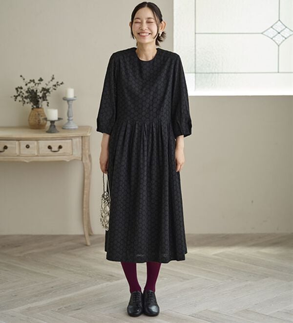 BELLUNA（ベルーナ）の「サークルレースタック使いゆったりワンピース（その他ワンピース）」｜詳細画像