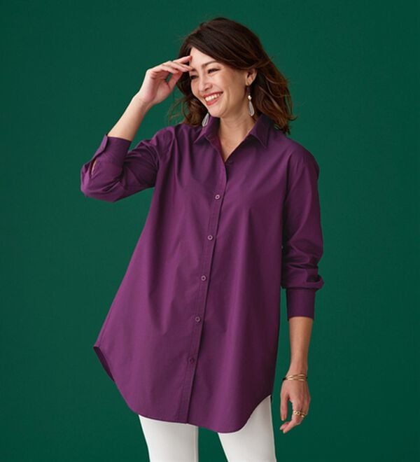 BELLUNA（ベルーナ）の「＜ＳＯＬＯＴＥＸ（Ｒ）＞ストレッチビッグシャツ（シャツ）」｜詳細画像