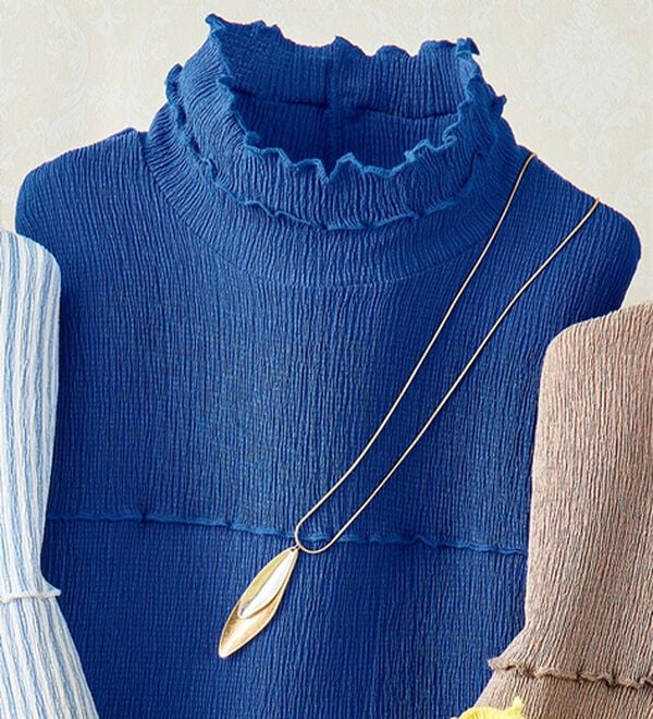 ルフラン（ルフラン）の「メロウ使い楊柳プルオーバー（カットソー）」｜ブルー