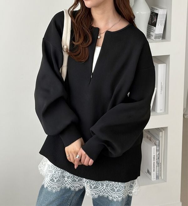 GeeRA（ジーラ）の「ハーフジップニットプルオーバー（ニット・セーター）」｜詳細画像