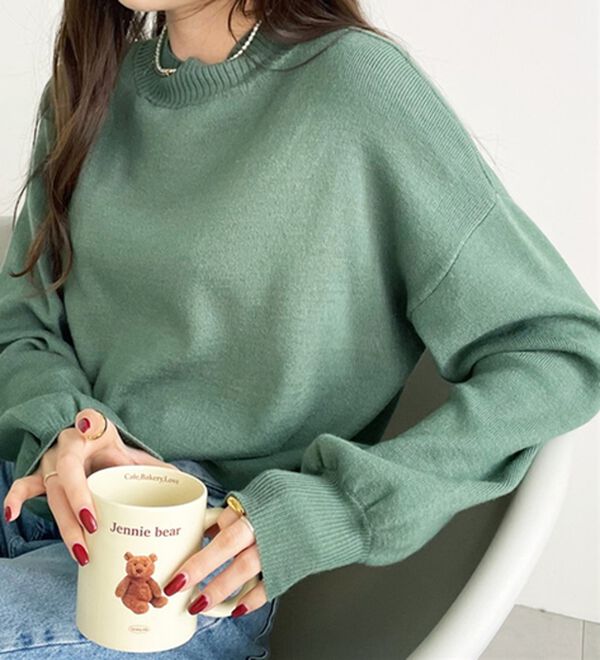 GeeRA（ジーラ）の「ボタン付モチモチニットトップス（ニット・セーター）」｜詳細画像