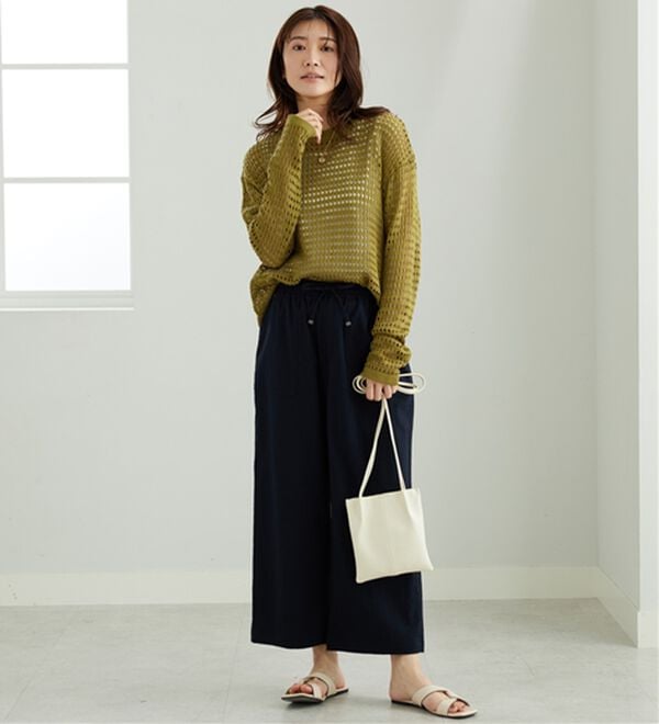 BELLUNA（ベルーナ）の「サラリ快適！ビンテージ調ベイカーワイドパンツ（ワイドパンツ・ガウチョ）」｜詳細画像