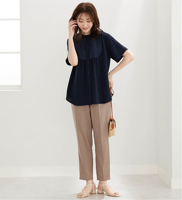 BELLUNA（ベルーナ）の「【多機能付き】お手入れ楽々！レース使いシャツチュニック（チュニック）」｜詳細画像