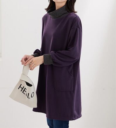 BELLUNA（ベルーナ）の「オフタートルネック配色リブ切替チュニック（チュニック）」