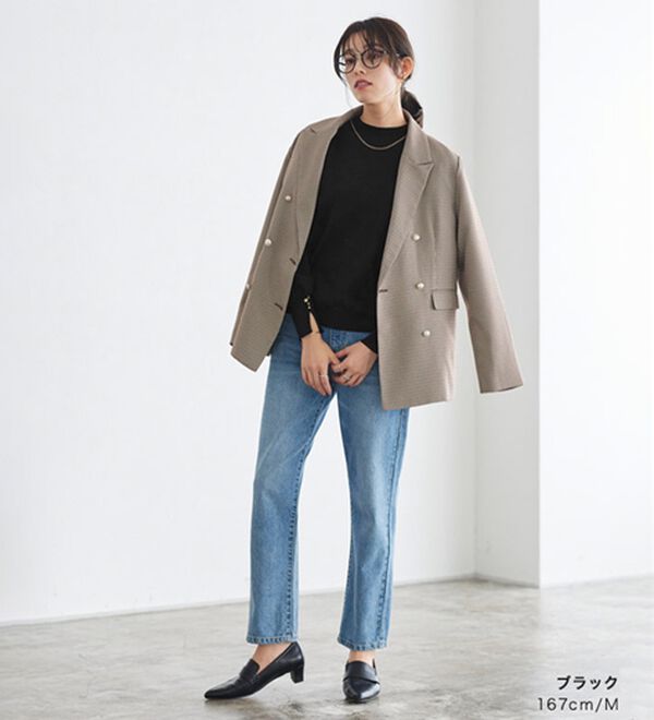 Pierrot（ピエロ）の「ゴールドボタンボリュームスリーブニット（ニット・セーター）」｜詳細画像