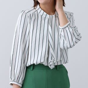 BELLUNA（ベルーナ）の「ツイル素材ボウタイデザインブラウス（ブラウス）」｜詳細画像