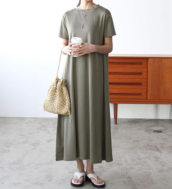 GeeRA（ジーラ）の「【接触冷感】フレアーシルエットロングワンピース（ロングワンピース）」｜詳細画像