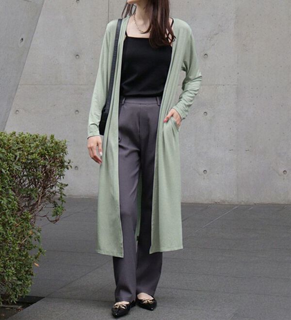 Pierrot（ピエロ）の「【Ｍ～３Ｌ】【選べる２丈】接触冷感トッパーカーディガン（その他カーディガン）」｜ミント