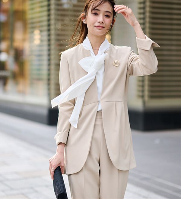 RANAN（ラナン）の「＜２点セット＞ラウンドヘムジャケットセットアップ（パンツスーツ）」｜詳細画像