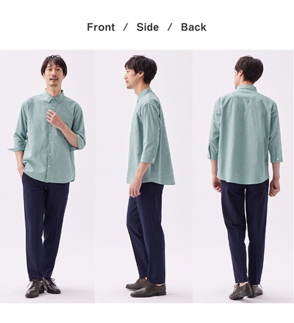 REMEN'S（リメンズ）の「【麻入り】さらっとシャツ（7分袖）（メンズシャツ）」｜詳細画像