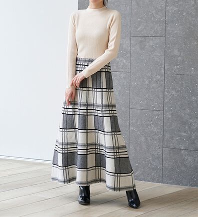 RANAN（ラナン）の「チェックジャカードニットワンピース（ニットワンピース）」