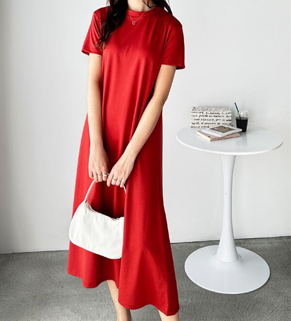 GeeRA（ジーラ）の「【接触冷感】フレアーシルエットロングワンピース（ロングワンピース）」｜詳細画像