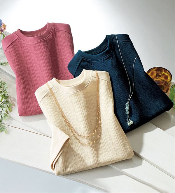 ルフラン（ルフラン）の「【３色組】ケーブル柄切替トレーナー＜ティーレ＞（トレーナー・スウェット）」｜詳細画像