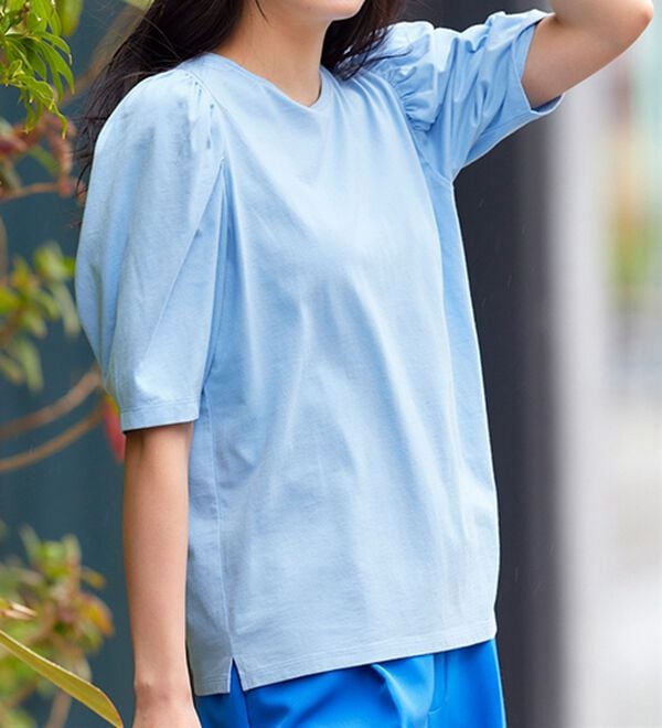 RANAN（ラナン）の「機能付！パワーショルダープルオーバー（カットソー）」｜ブルー