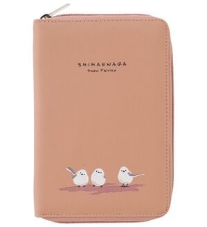 「お薬手帳ケース（シマエナガ）（財布・パスケース）」｜ピンクベージュ