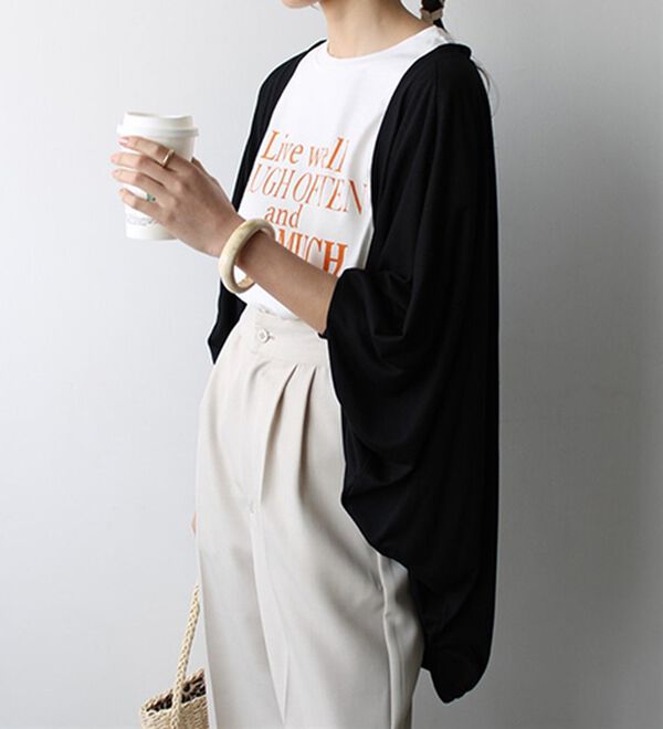 GeeRA（ジーラ）の「接触冷感！ドルマンカットソーカーディガン（ニットカーディガン）」｜詳細画像