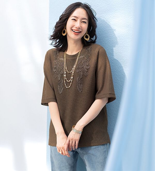 ルフラン（ルフラン）の「コード刺しゅうニットアンサンブル（アンサンブル）」｜詳細画像