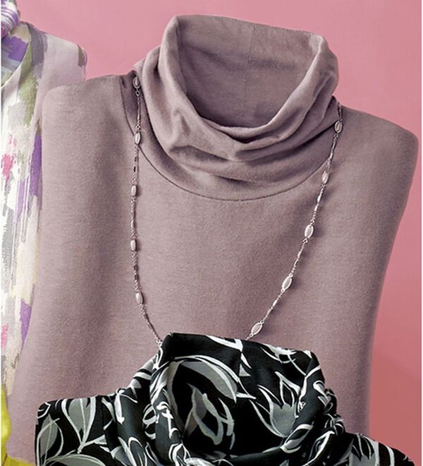 BELLUNA（ベルーナ）の「テンセル（ＴＭ）繊維・コットンプリントプルオーバー（カットソー）」｜ローズグレー