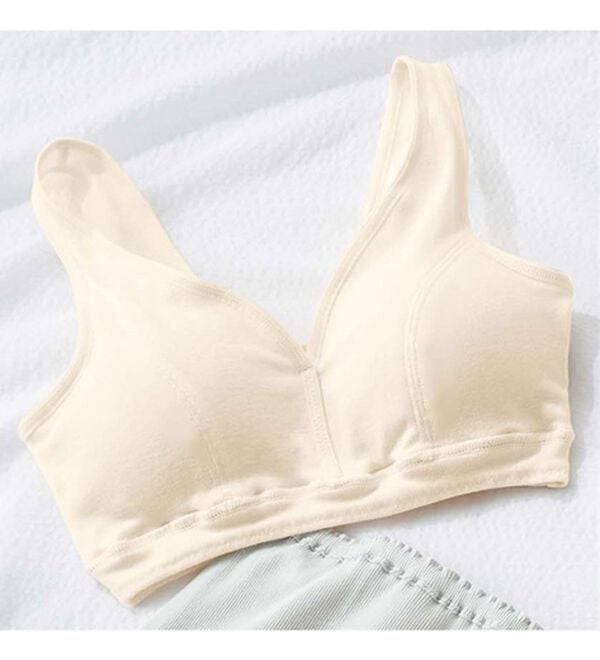 LAVIENNE（ラヴィエンヌ）の「綿１００％オーガニックコットンハーフトップブラ・リブショーツ（別売）（ブラジャー）」｜詳細画像