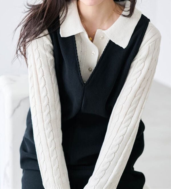 RANAN（ラナン）の「あったか裏ベロアニットコールジャンパースカート（ジャンパースカート）」｜詳細画像