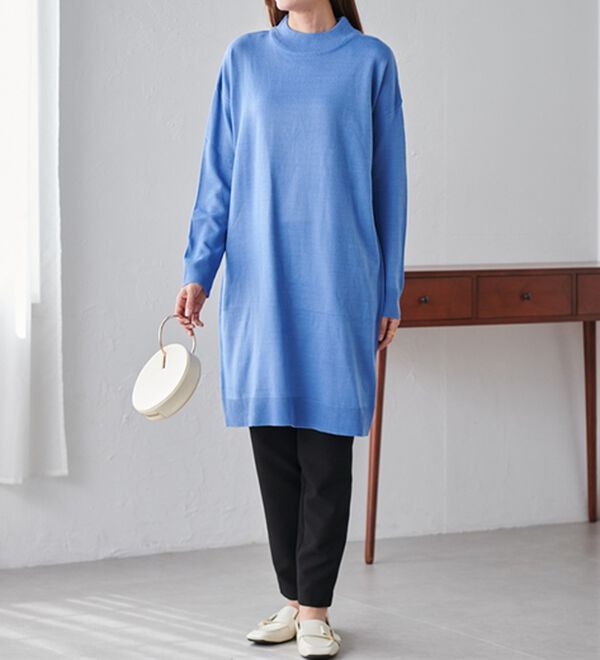 RANAN（ラナン）の「カシミヤタッチニットチュニックワンピース（チュニック）」｜詳細画像