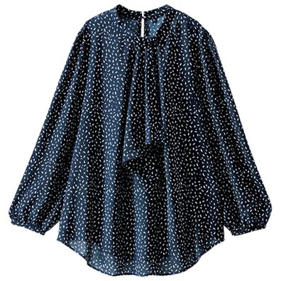 BELLUNA（ベルーナ）の「ジョーゼット素材幾何柄ボウタイブラウス（ブラウス）」