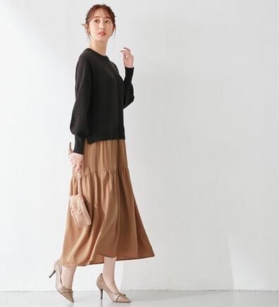 alotta（アロッタ）の「ニットドッキングティアードワンピース（ニットワンピース）」