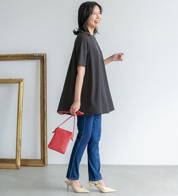 BELLUNA（ベルーナ）の「ひんやり！ポコポコエンボス素材－３ｋｇ見えチュニック（チュニック）」｜詳細画像