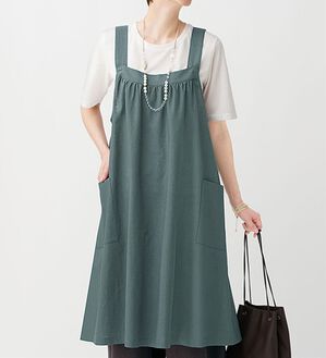 BELLUNA（ベルーナ）の「麻混素材デザインジャンパードレス（チュニック）」｜詳細画像