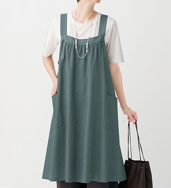 BELLUNA（ベルーナ）の「麻混素材デザインジャンパードレス（チュニック）」｜詳細画像